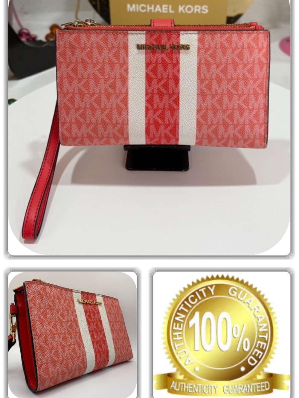 POSH MICHAEL KORS MONOGRAM WRISTLET WALLET!